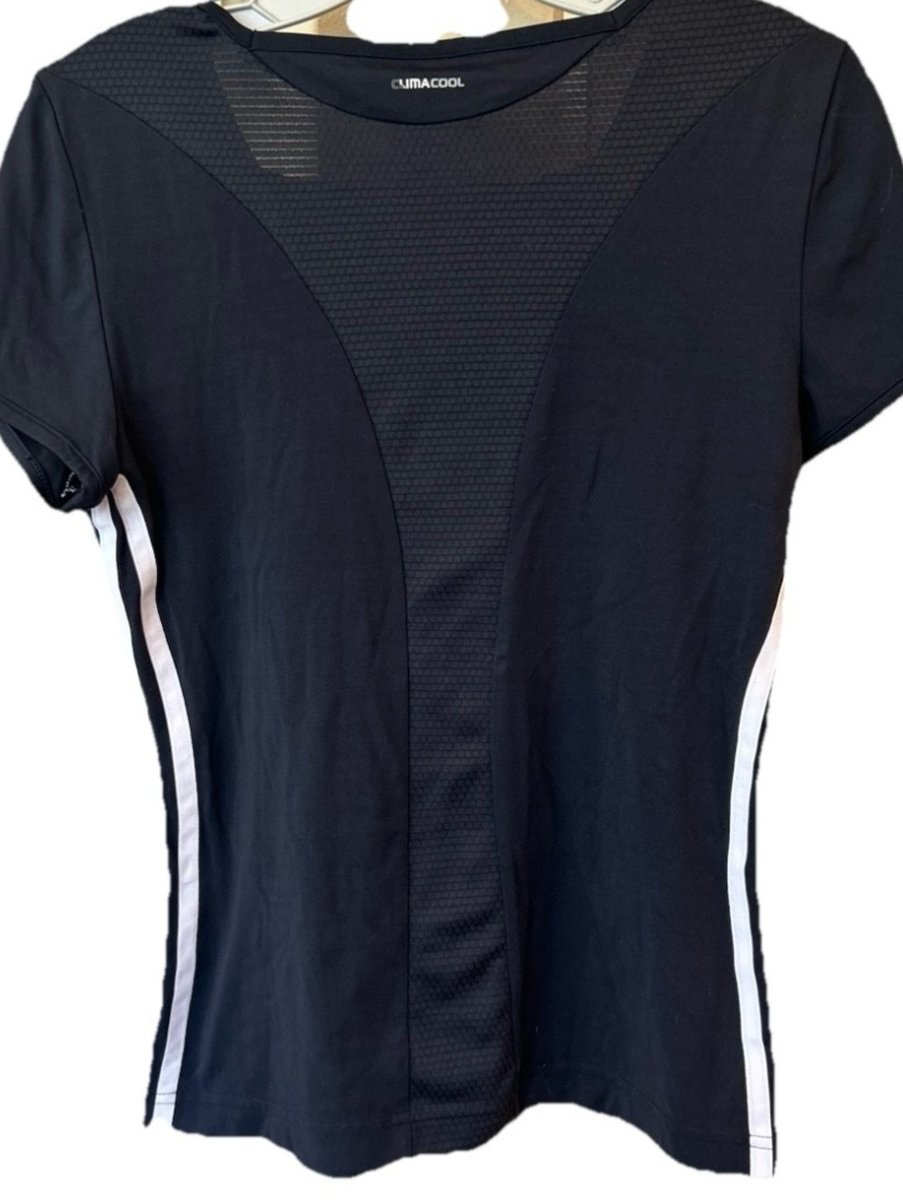Adidas Climalite Black Athletic Tee Women’s M Mesh Panel Short Sle - Picture 2 of 8